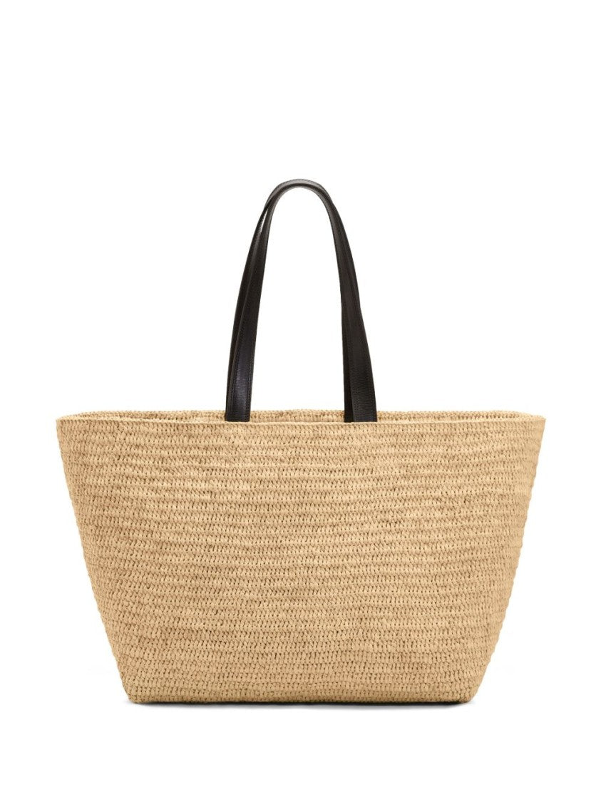 Ami Paris Spacious Raffia Tote Bag
