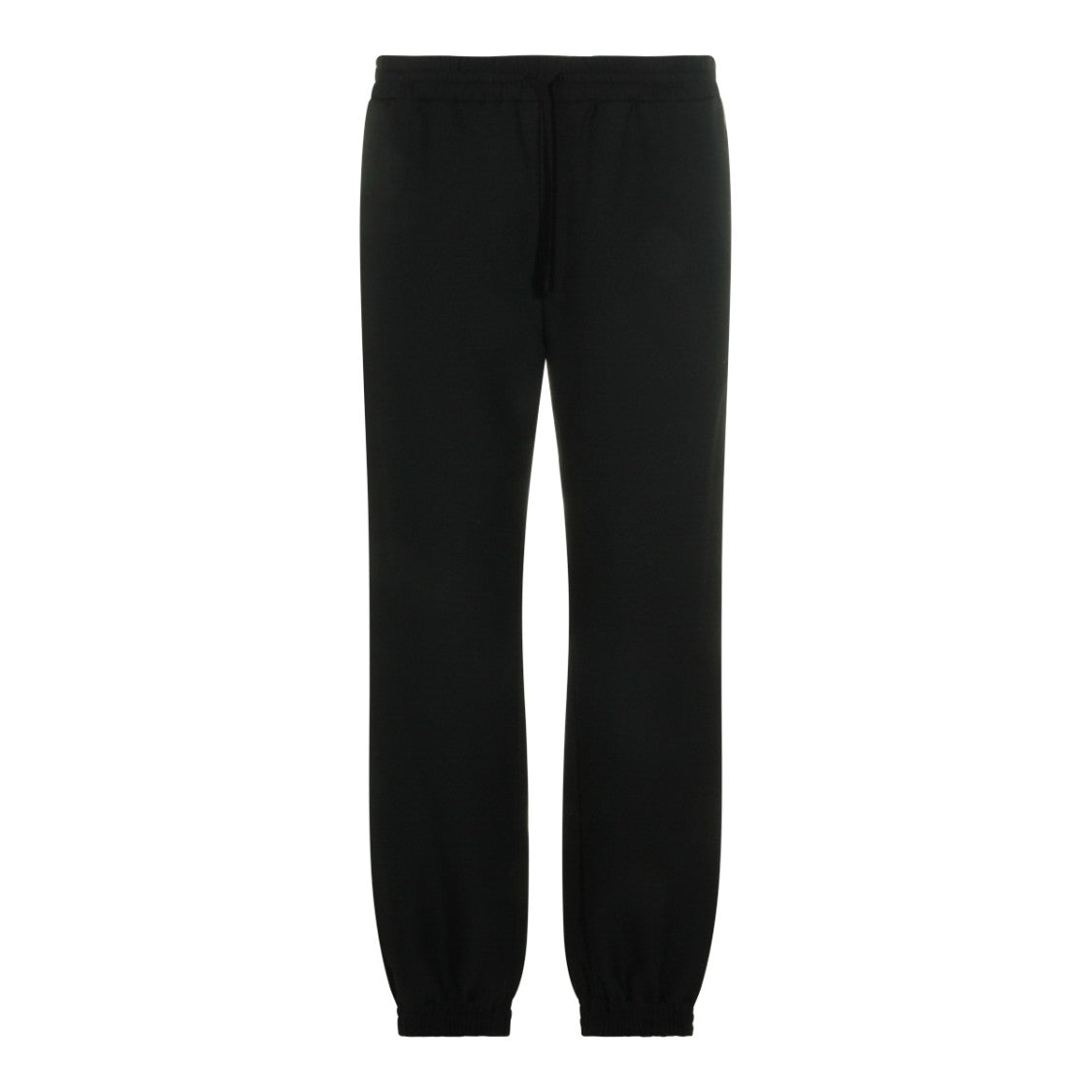 Valentino Black Trousers With Elasticated Waist And Ribbed Cuffs