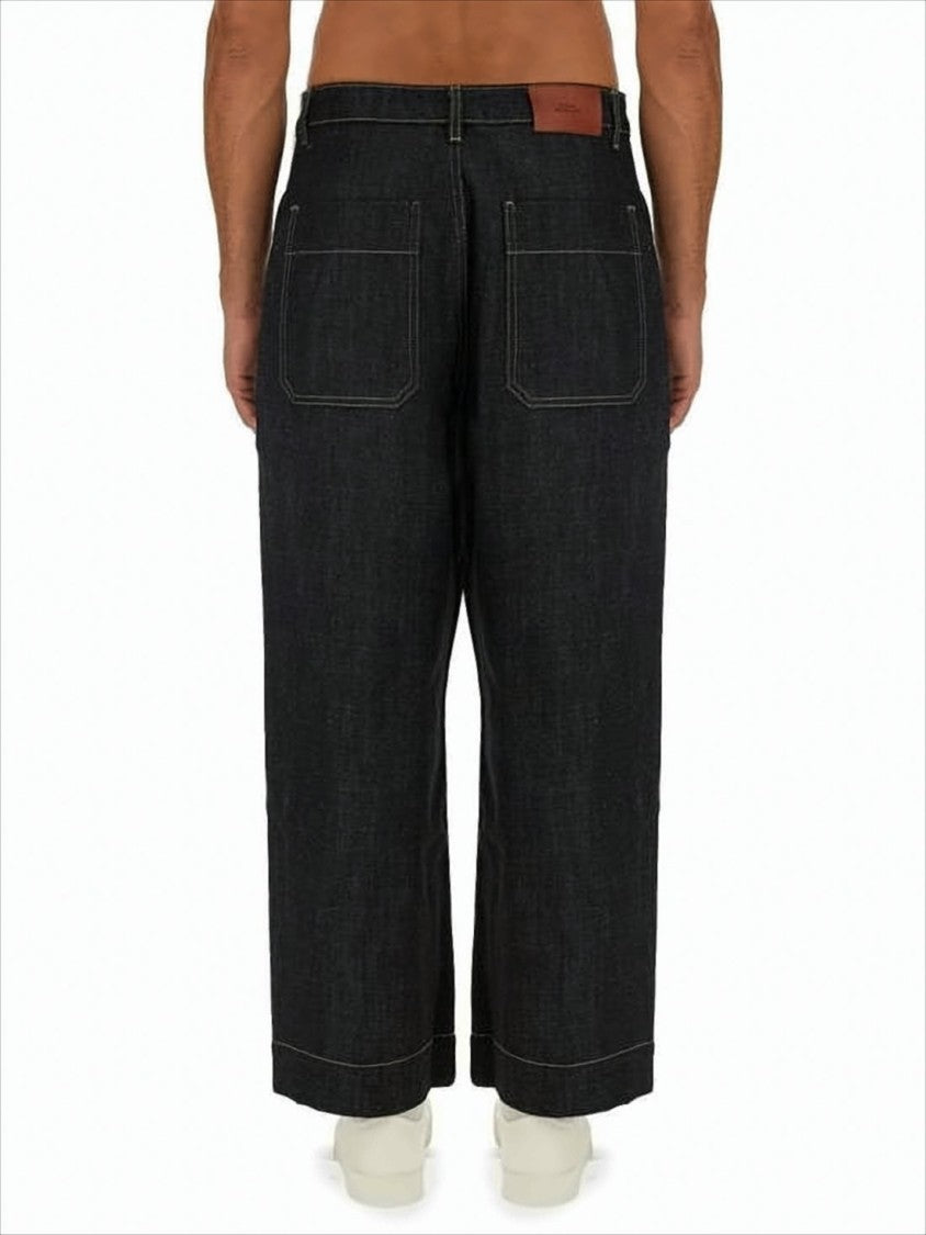 Studio Nicholson Cropped Wide-Leg Denim Pants
