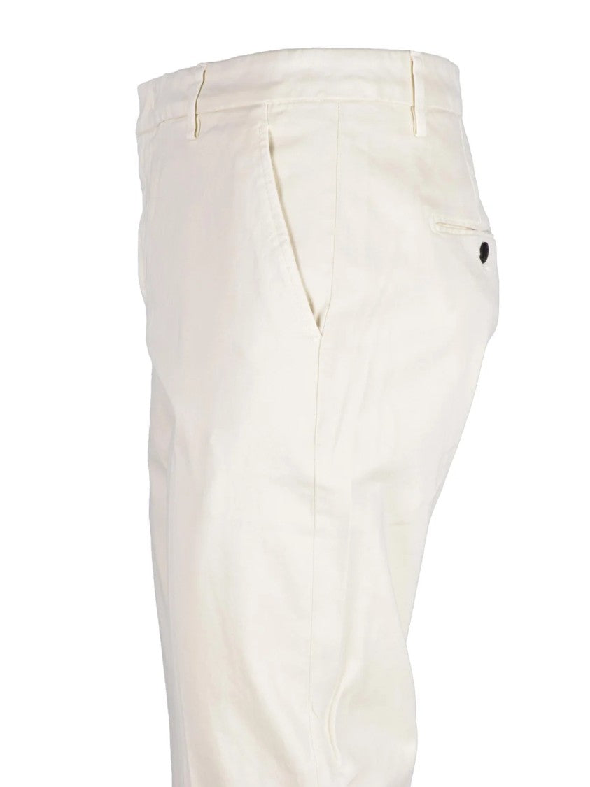 Dondup Beige Stretch Cotton Zip Spiritissimo Formal Pants