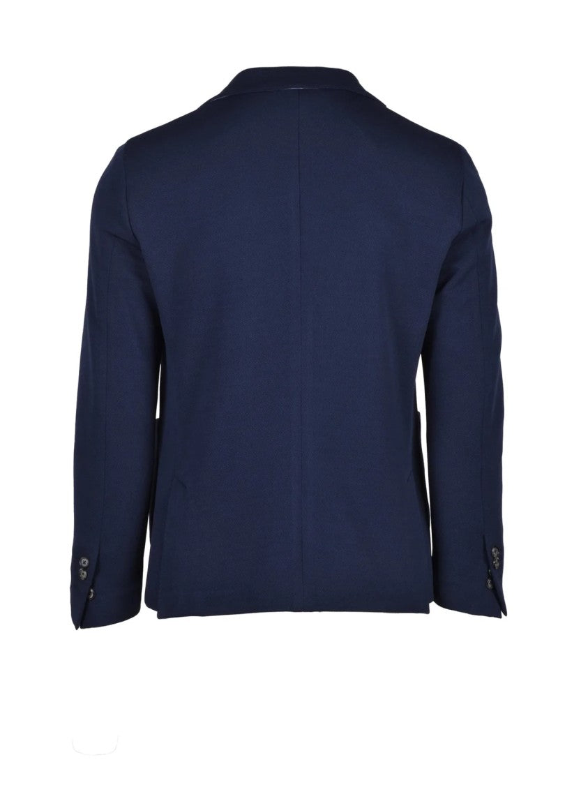 Lebole Blue Men Polyester Elastane Blazer Jacket