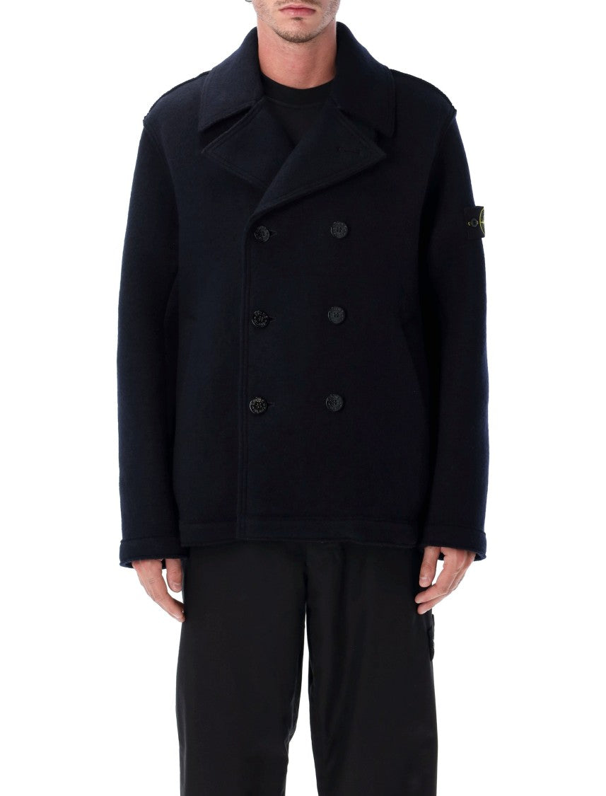Stone Island Oversized Double-Breasted Rws Wool Coat