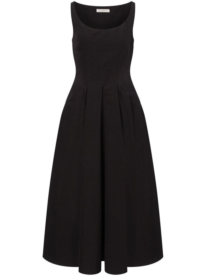 Philosophy Di Lorenzo Serafini Mid-Calf Dress With Fitted Bodice