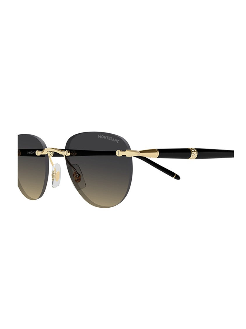 Montblanc Mb0412s Rimless Oval Gold Sunglasses