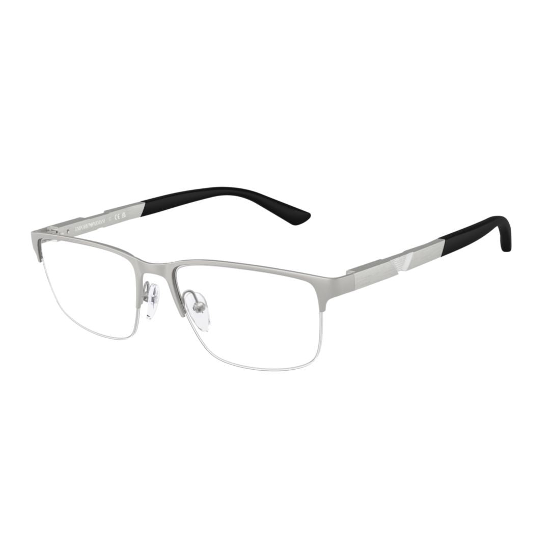 Emporio Armani 0Ea1164 Rectangular Metal Eyeglass Frames With Adjustable Nose Pads