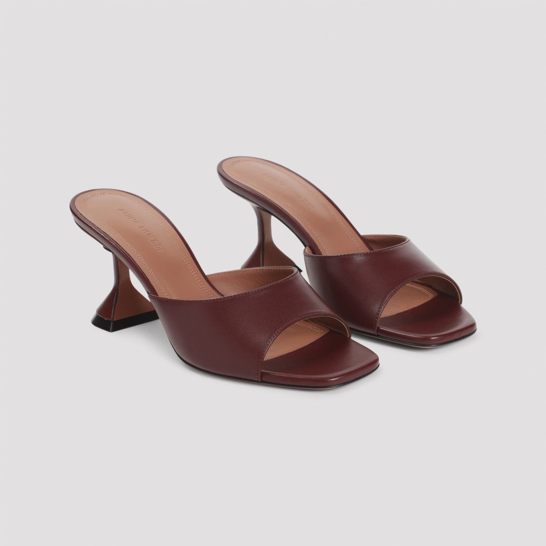 Amina Muaddi Flared Heel Open-Toe Mules