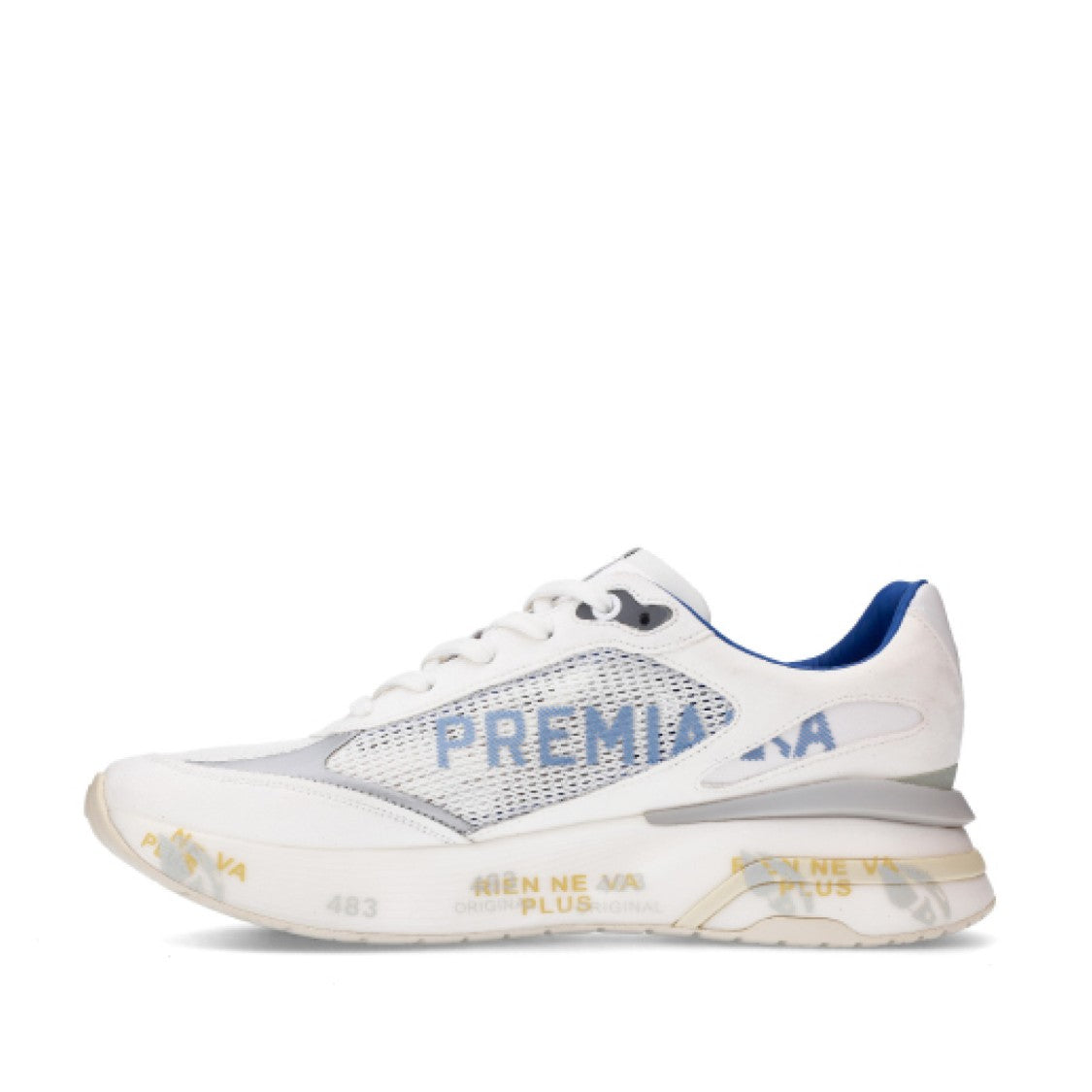 Premiata White Moerun Suede And Mesh Sneakers