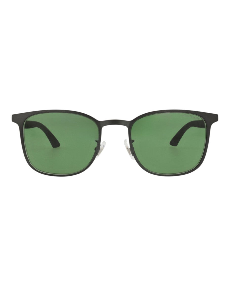 Montblanc Square Metal Sunglasses With Green-Tinted Lenses