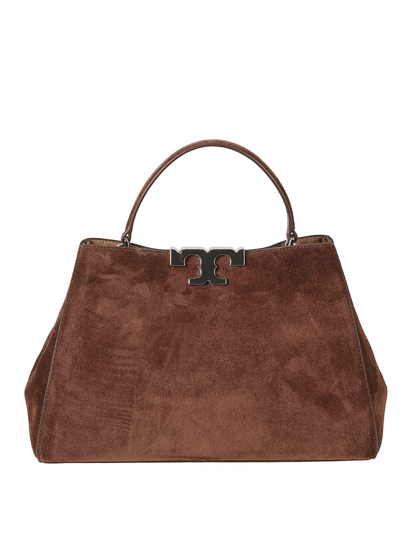 Tory Burch Structured Brown Suede Bag