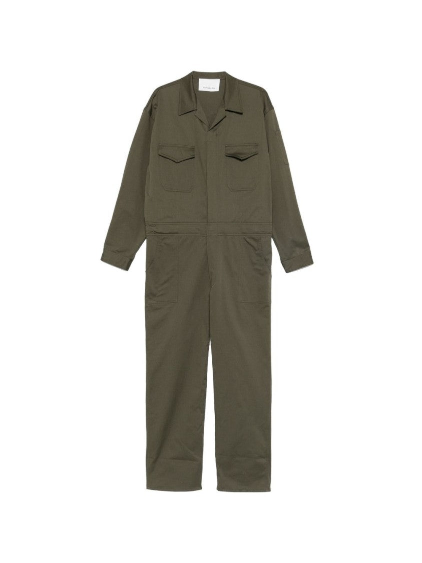 The Frankie Shop Green Utility Pointed Collar Jumpsuit