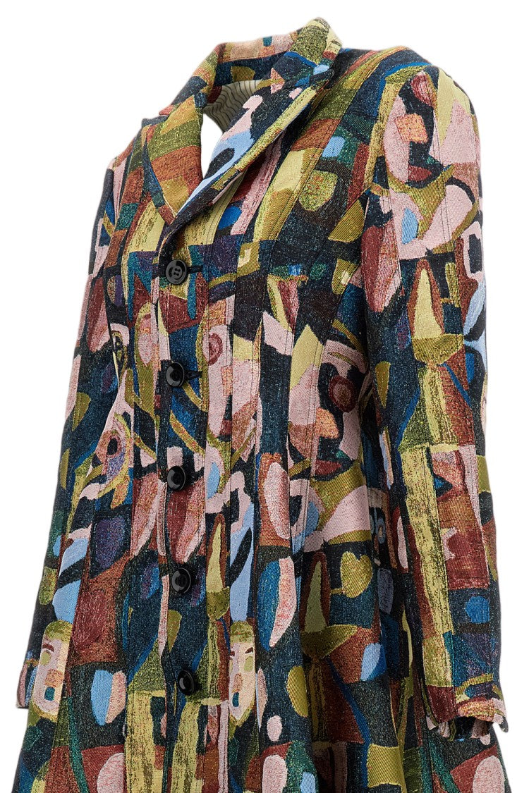 Anrealage Panel Patchwork Jacquard Coat