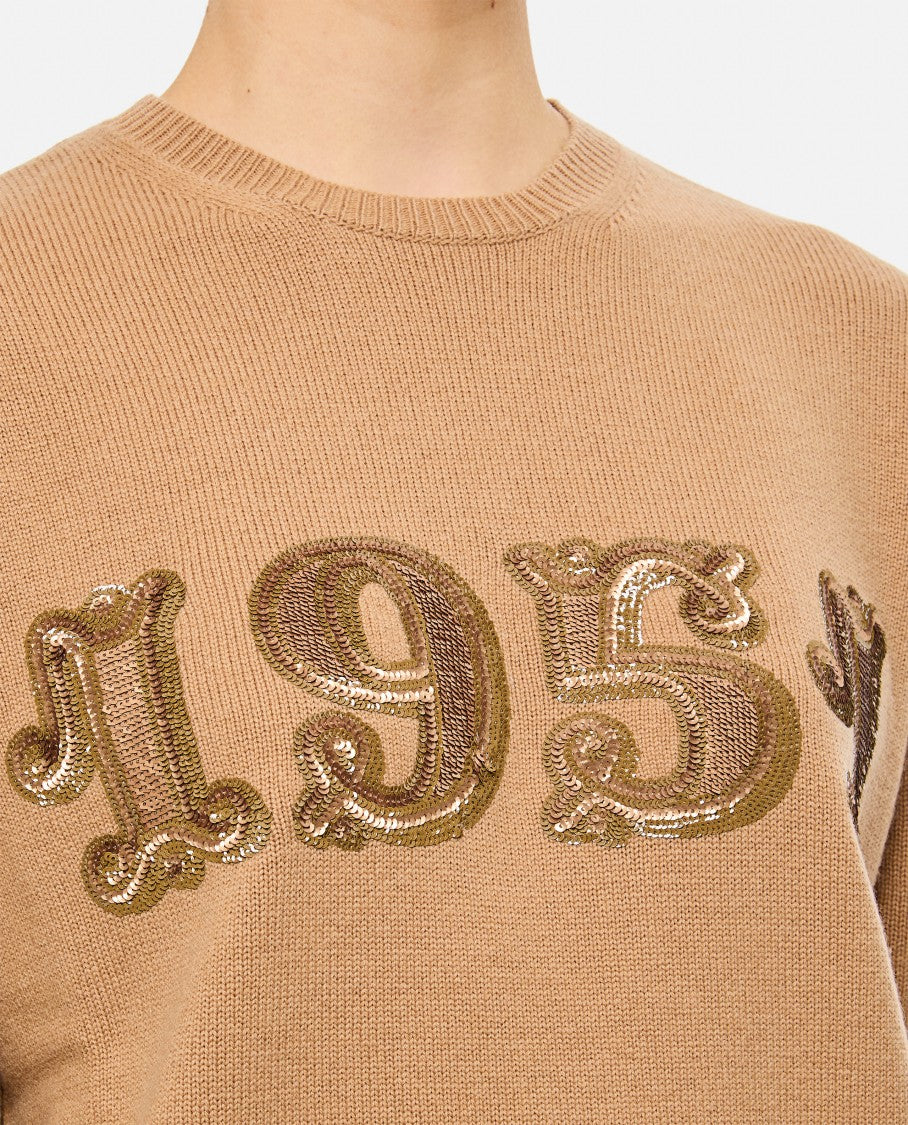 Max Mara Plata 1952 Sequin Logo Knit Sweater
