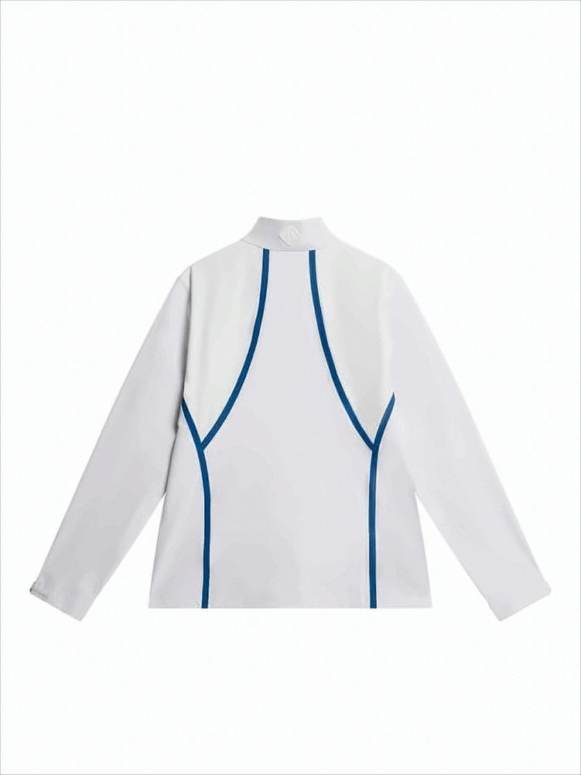 J Lindeberg Fitted White Jacket With Sporty Accents