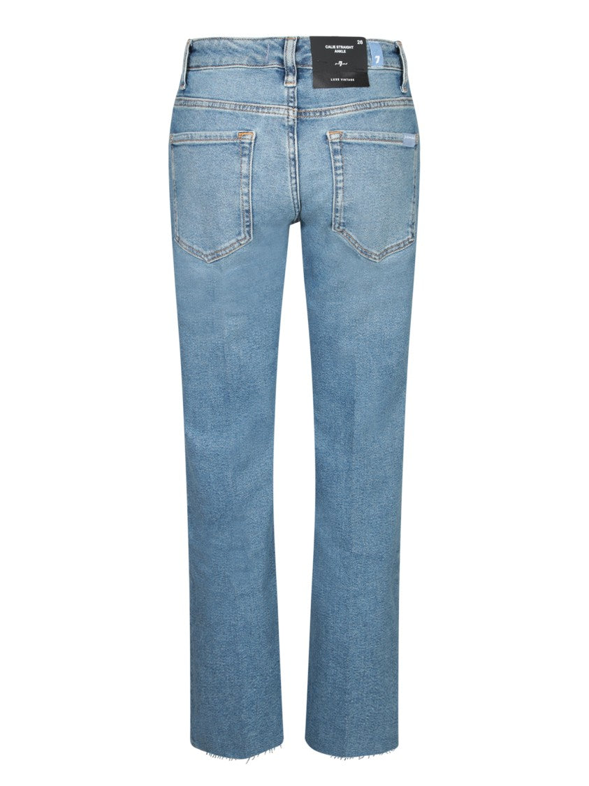 7 For All Mankind Mid-Rise Straight Leg Jeans