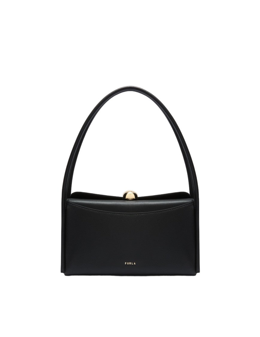 Furla Nicole M Boston Leather Shoulder Bag In Black