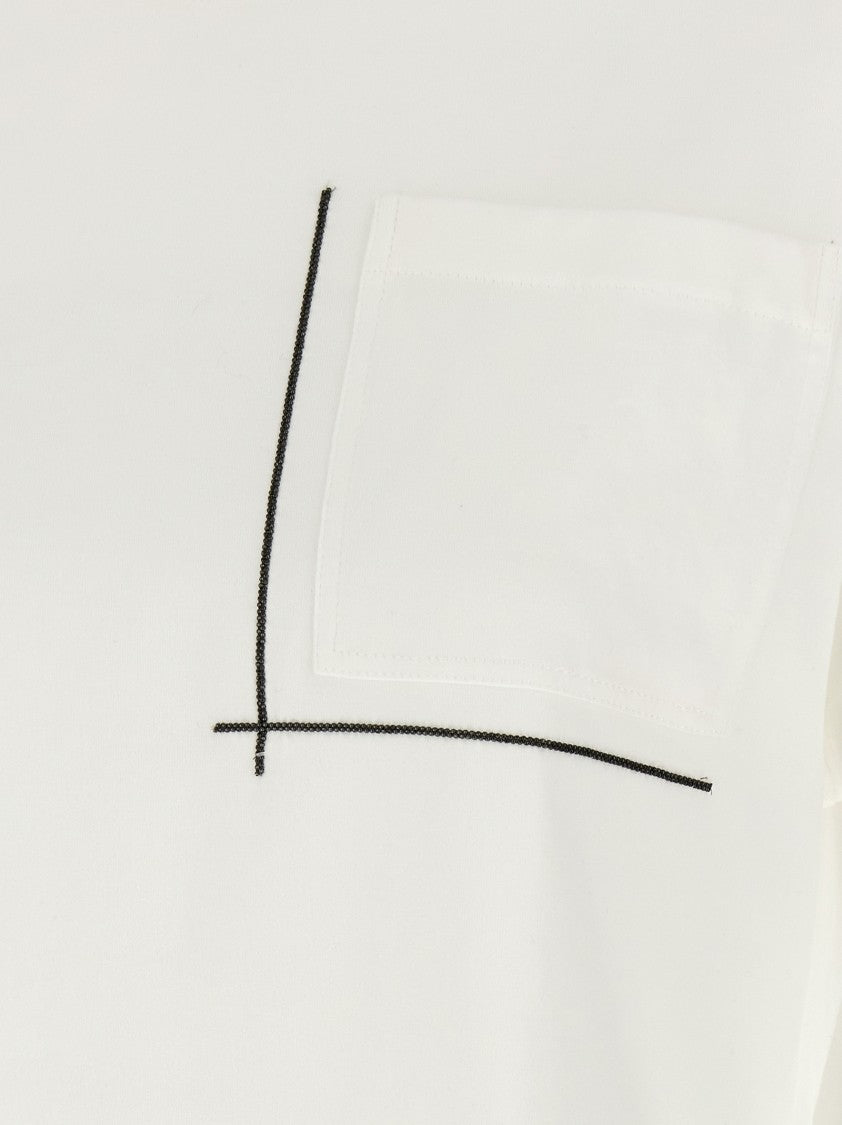 Brunello Cucinelli Cotton T-Shirt With Monile Detail And Crewneck