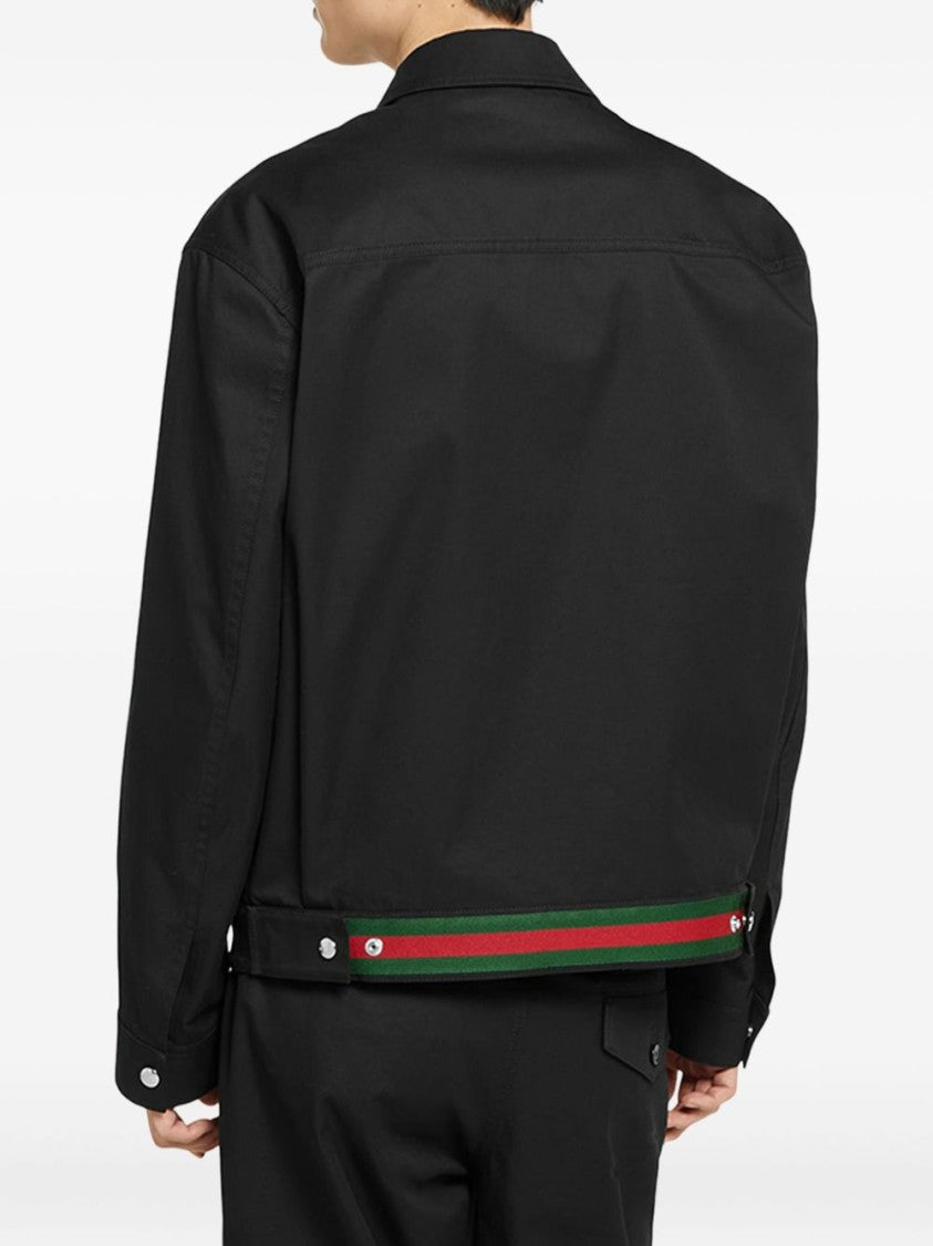Gucci Cotton Twill Jacket With Web Detail