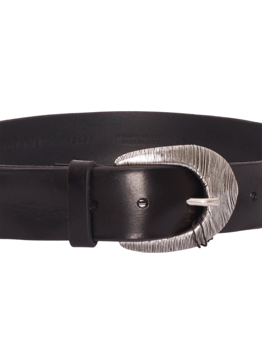 Claudio Orciani Black Calf Textured Belt
