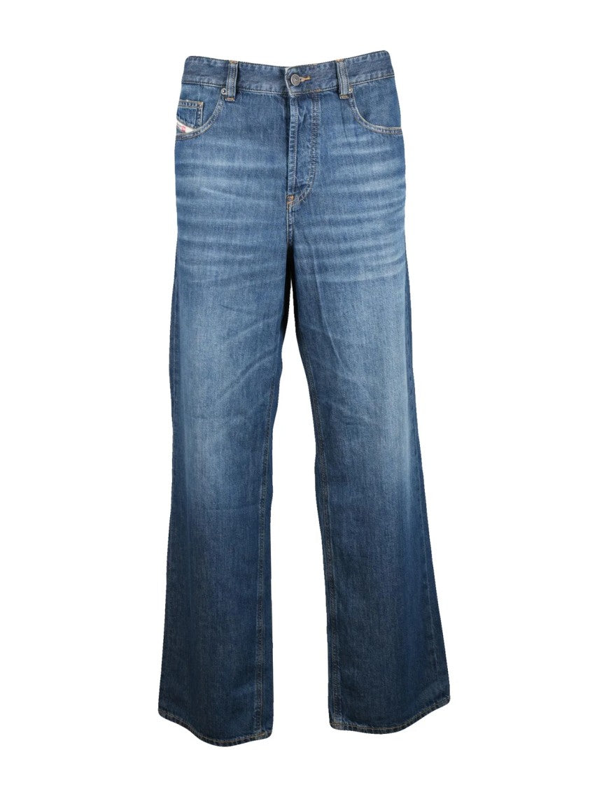 Diesel Blue Cotton Relaxed Jeans