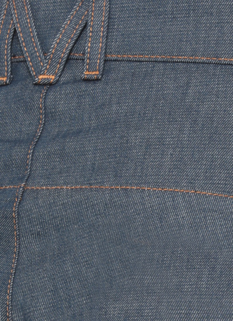 Moschino Blue Logo Details Straight-Leg Denim Jeans