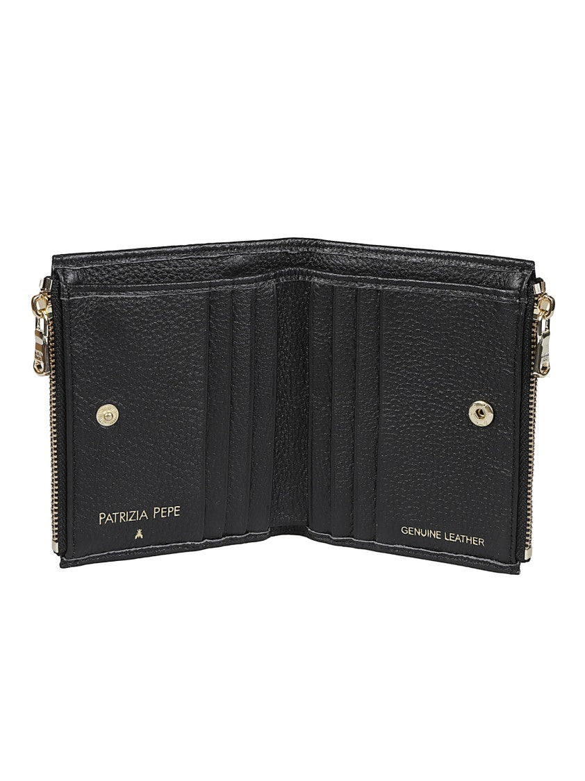 Patrizia Pepe Textured Calf Leather Zippered Credit Card Holder