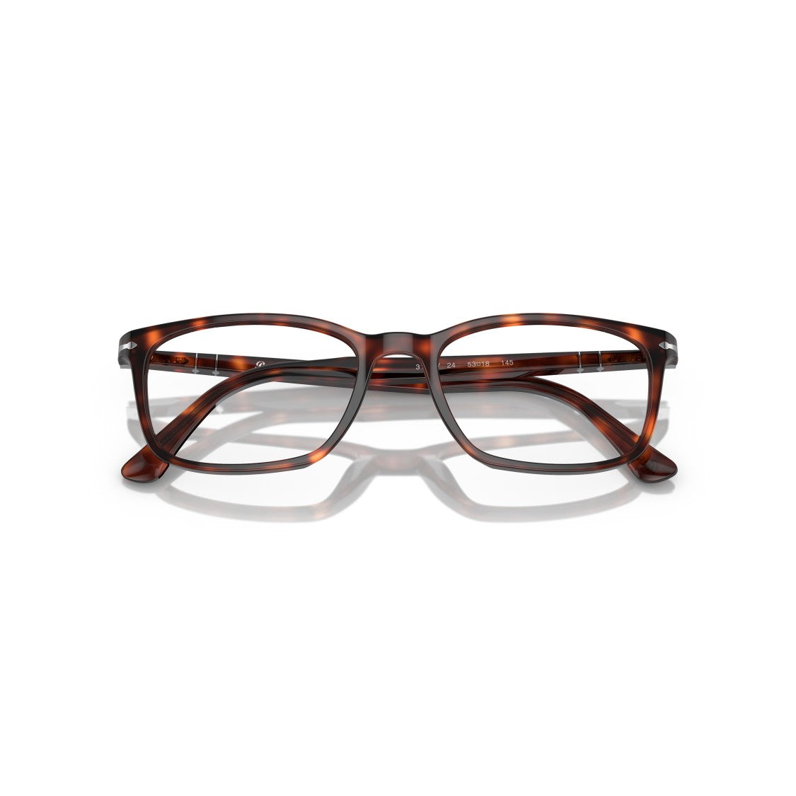 Persol 0Po3189v Rectangular Tortoiseshell Eyeglasses With Slim Metallic Temples