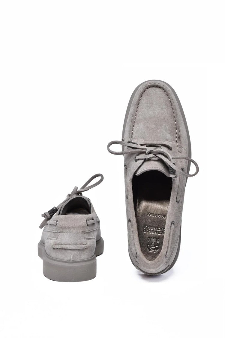 Brunello Cucinelli Suede Loafers Rubber - Grey