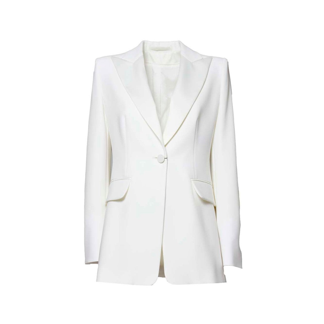 Max Mara Plinio Smoking Jacket In Off-White Cady