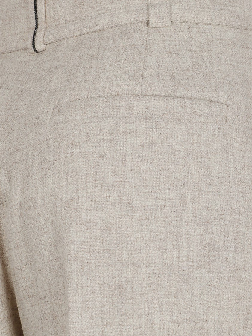 Brunello Cucinelli Wide Leg Trousers With Relaxed Silhouette And Pleats