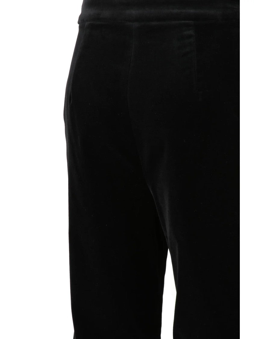 Max Mara Flared Black Trousers With Smooth Waistband And Stretch Composition