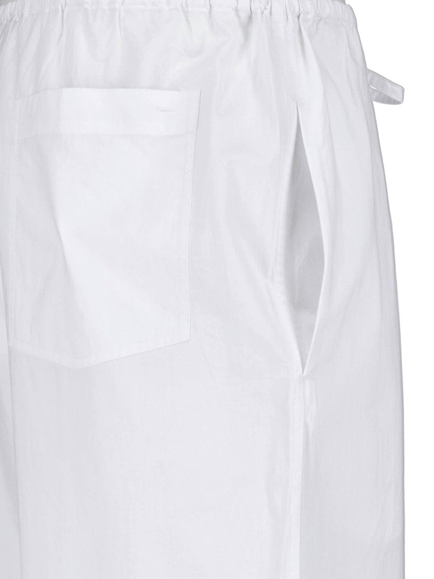 Matteau White Relaxed Wide-Leg Elastic Trousers