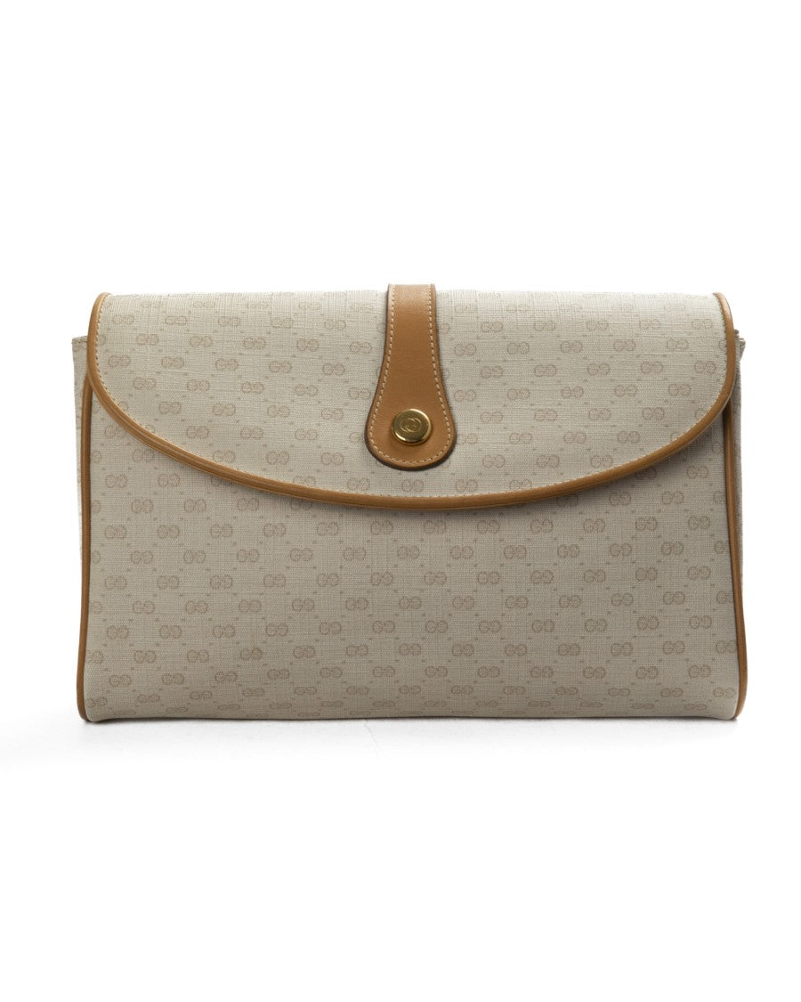 Gucci Vintage Small Gg Microguccissima Clutch Brown