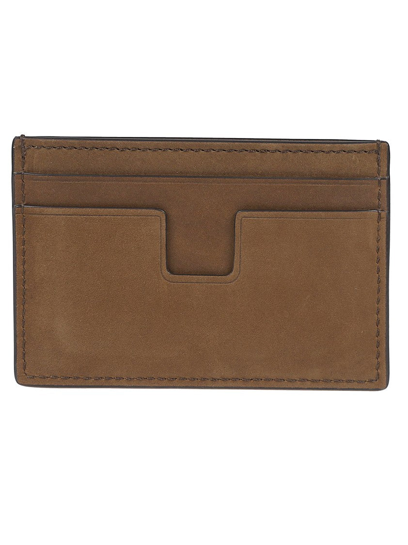 Tom Ford Logo Credit Card Calf Leather Wallet
