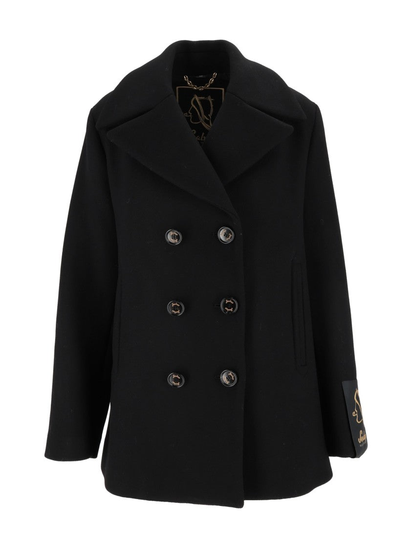 Sealup Sibilla Wool-Blend Double-Breasted Peacoat