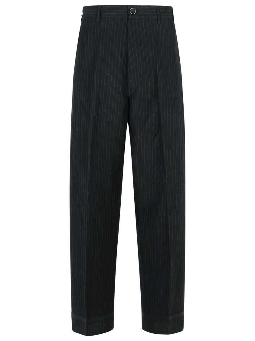 Maison Margiela Black Linen Blend Trousers