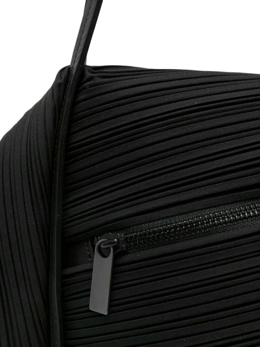 Pleats Please Pleated Design Shoulder Bag With Geometric Structure