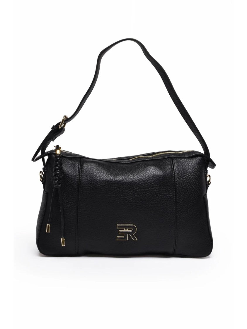 Ermanno Firenze Black Polyurethane Violeta Shoulder Bag