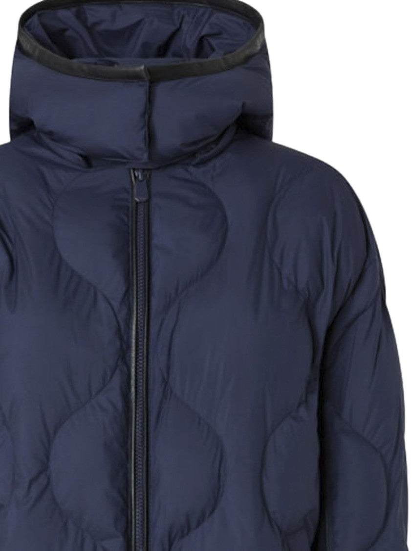 Pinko Navy Blue Padded Jacket With Quilted Design