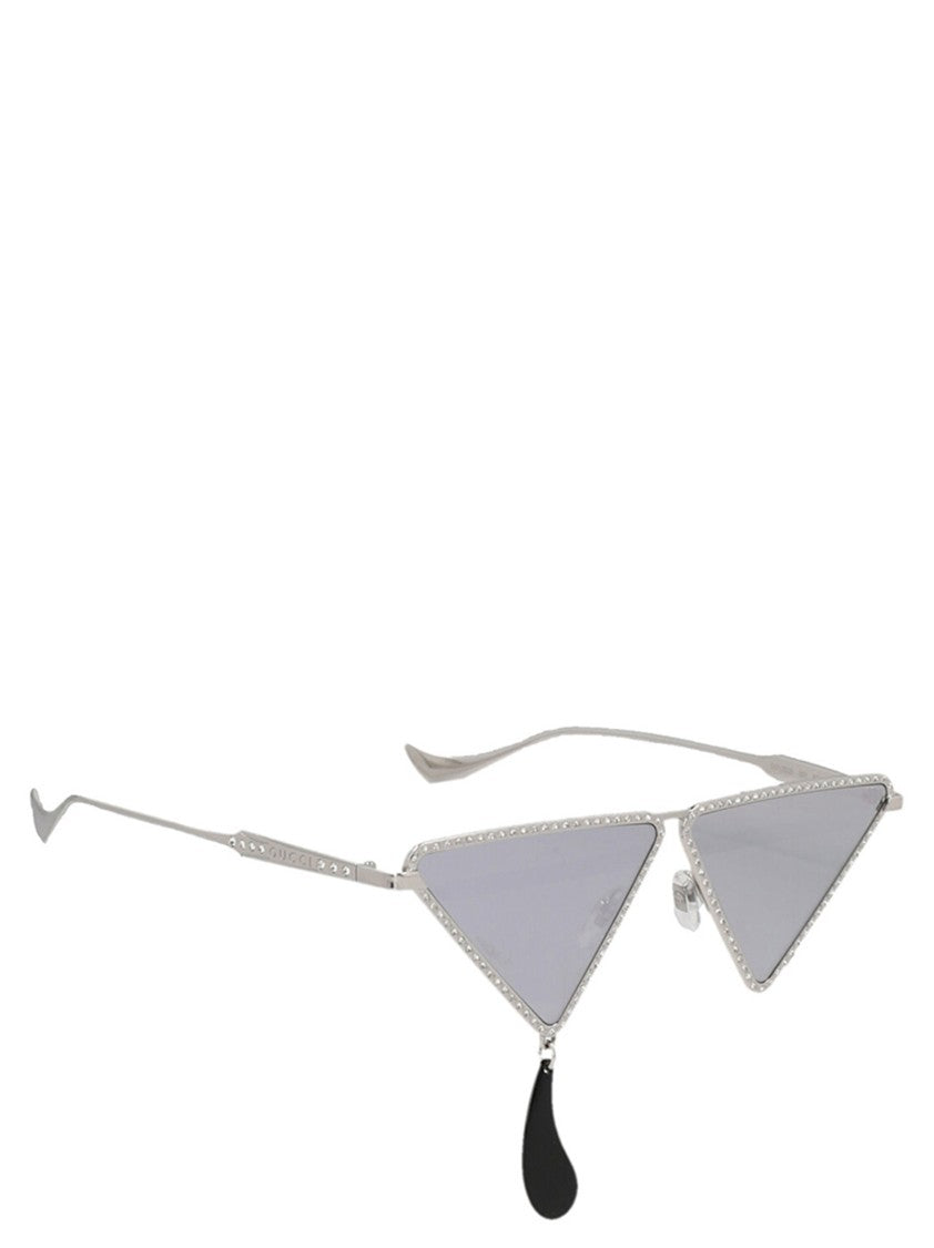 Gucci Triangular Geometric Sunglasses With Crystal Accents