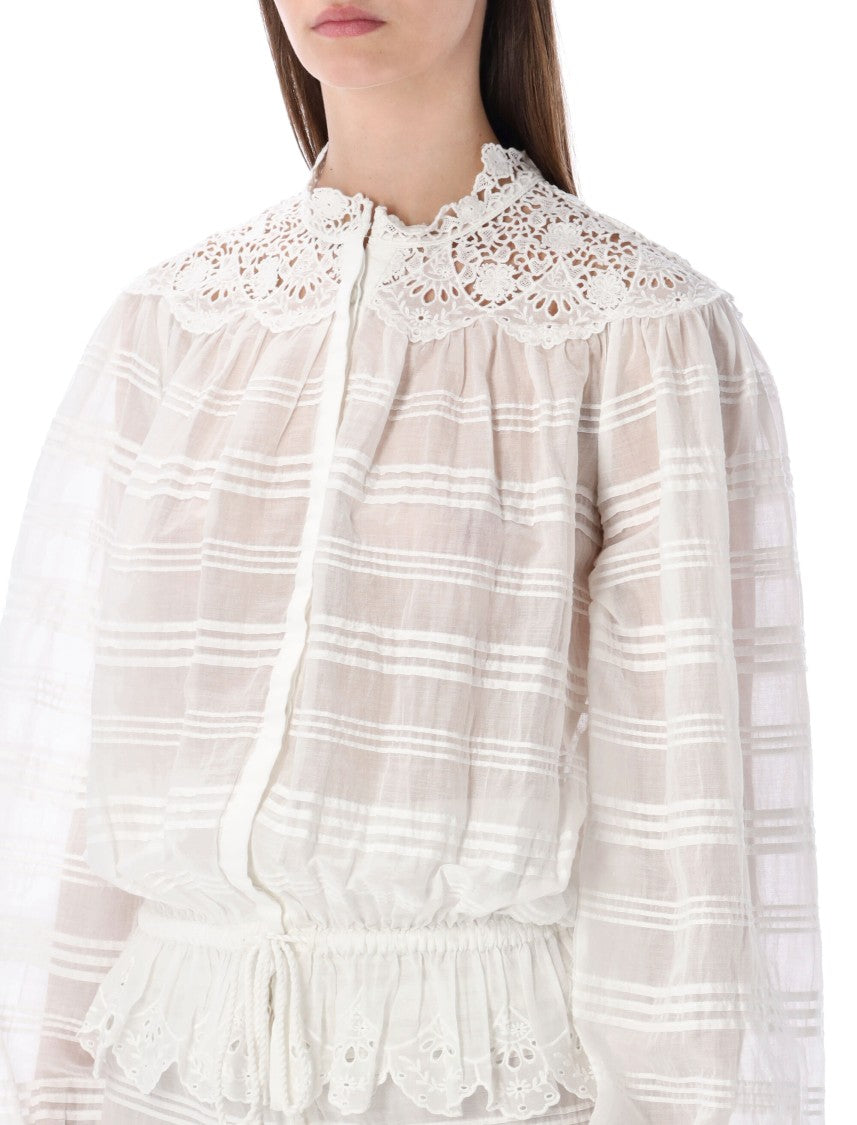Isabel Marant Étoile Polly Organic Cotton Lace Blouse