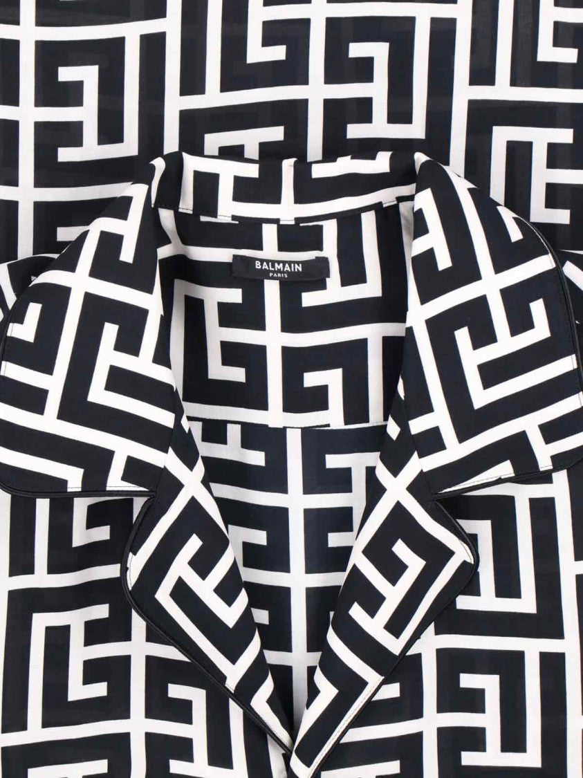 Balmain Short-Sleeved Black Viscose Shirt