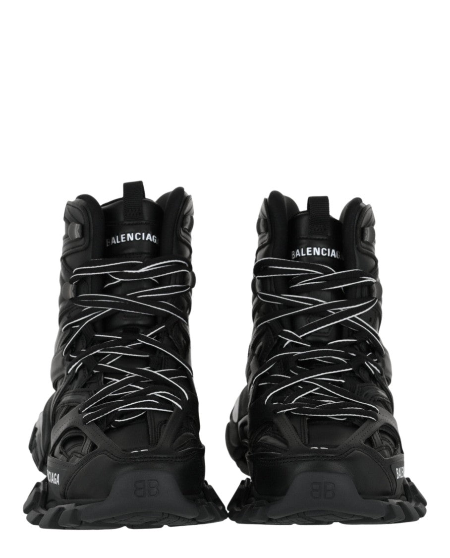 Balenciaga Track Hike High-Top Sneakers With Faux Leather Paneled Design