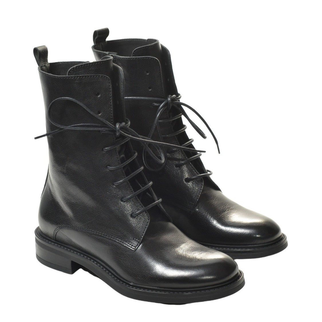 Hundred 100 Black Buffalo Leather Ankle Boot