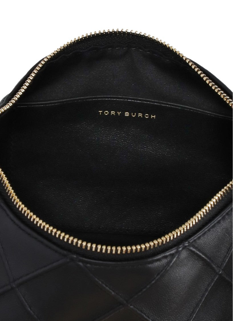 Tory Burch Black Diamond Quilted Leather Pochette