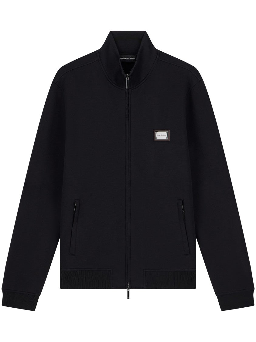 Emporio Armani Minimalist Ribbed Full-Zip Sweatshirt