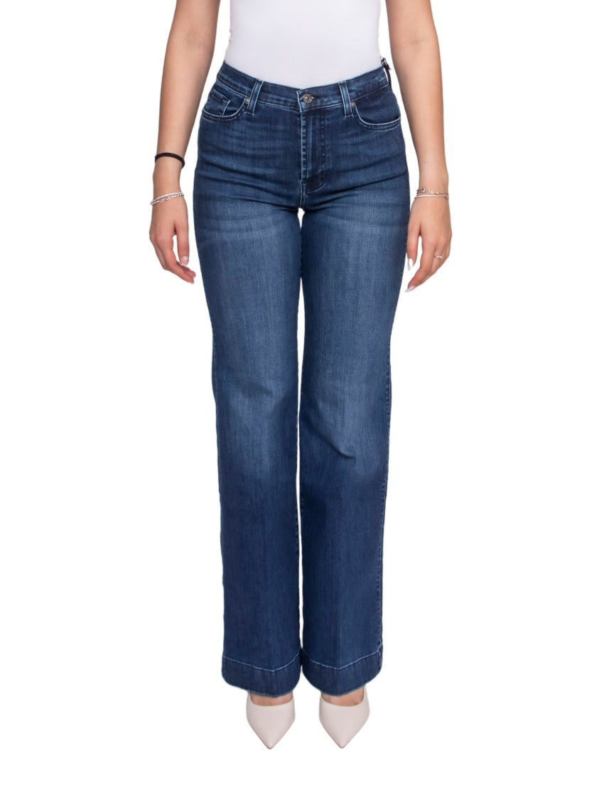7 For All Mankind Dojo High-Waisted Five-Pocket Wide-Leg Jeans