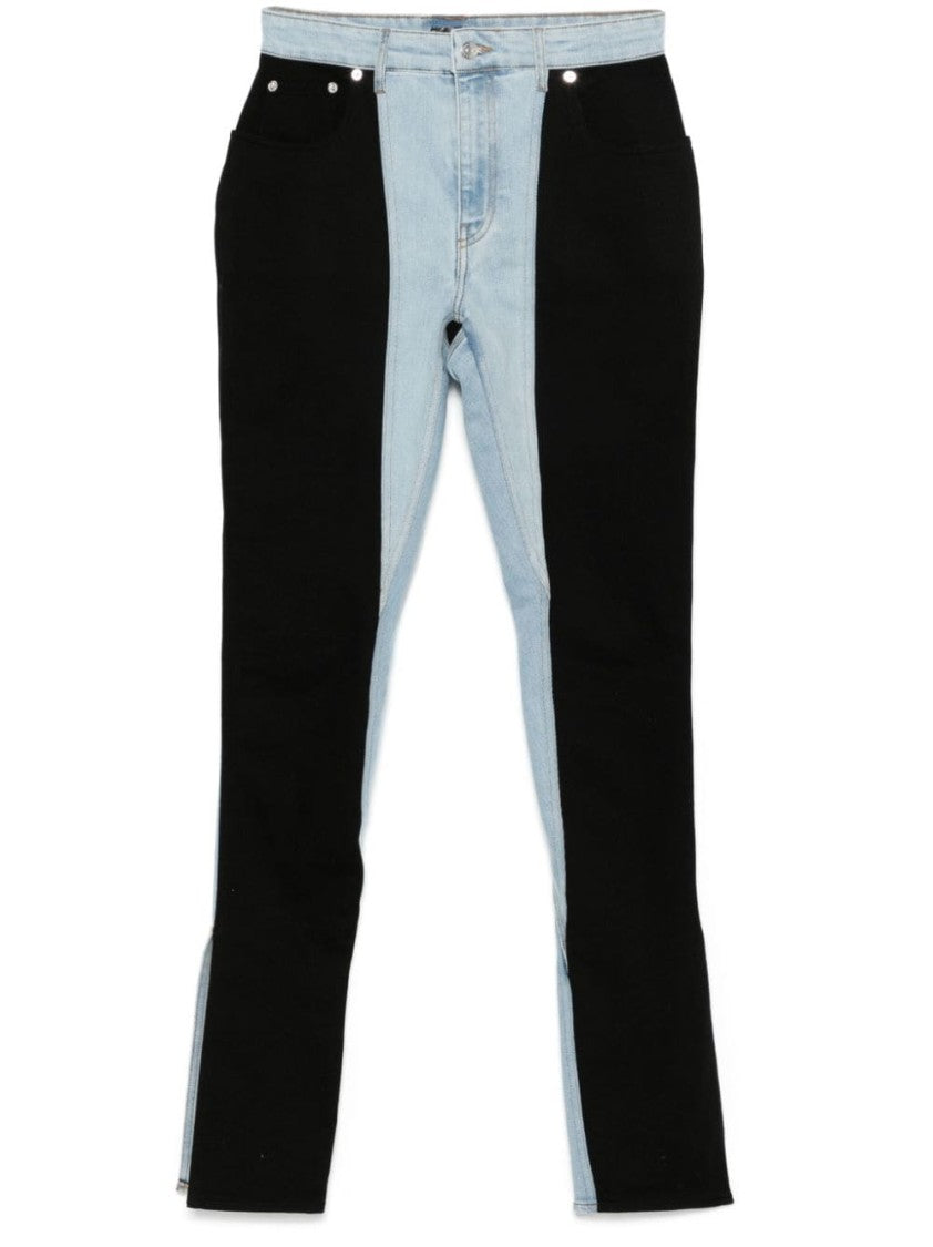 Mugler Two-Tone Skinny Jeans