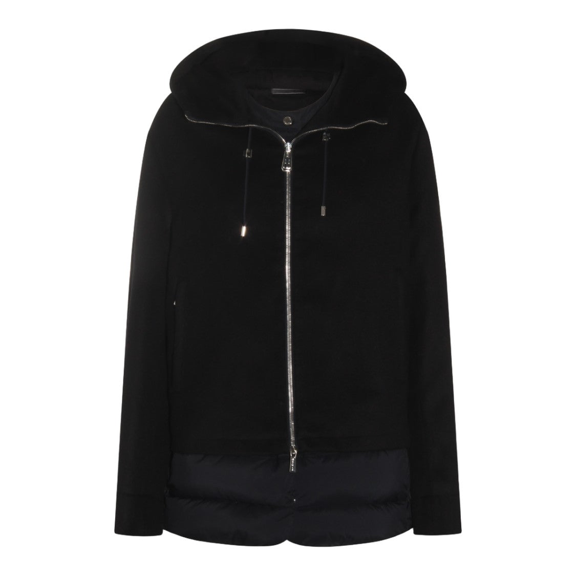 Moorer Black Coat With High Collar