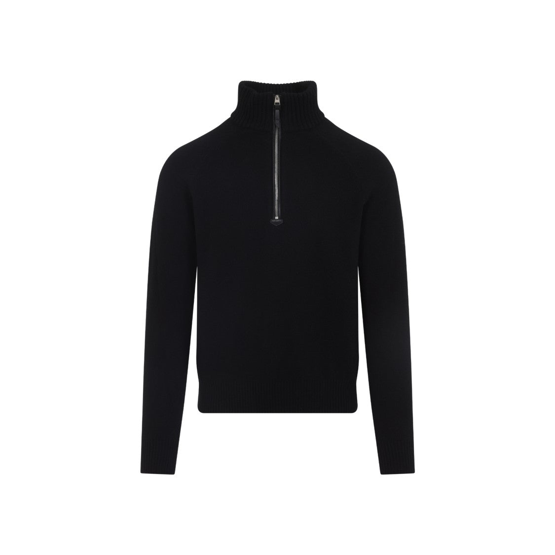 Tom Ford High Collar Black Wool-Cashmere Blend Sweater