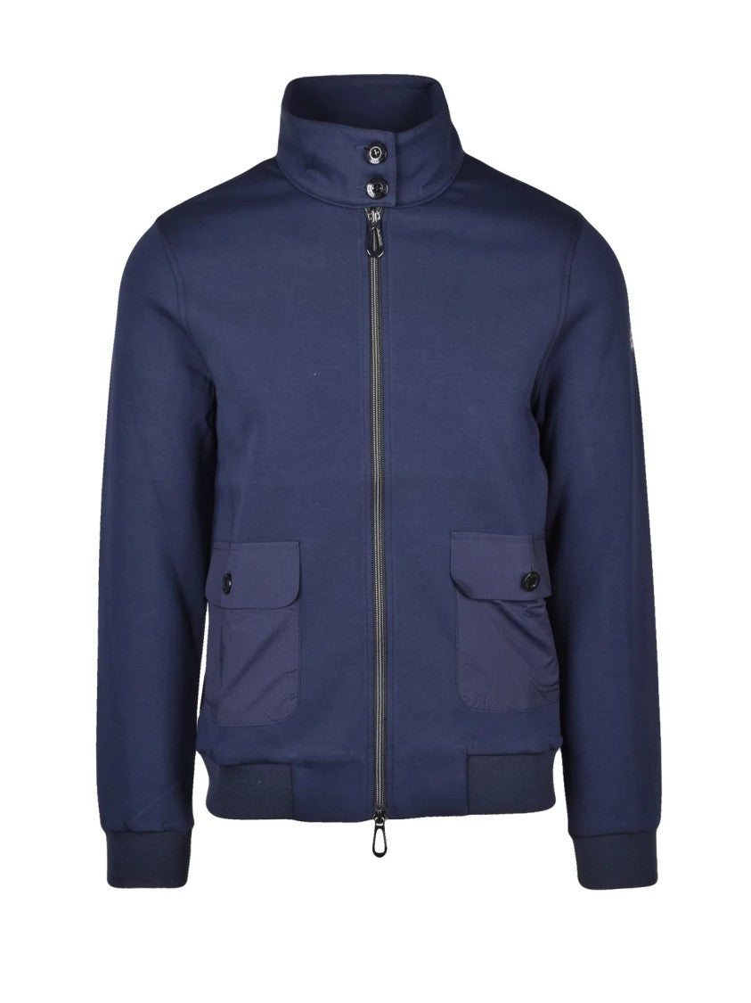 Sunstripes Zip Hoodie With High Collar And Practical Pockets